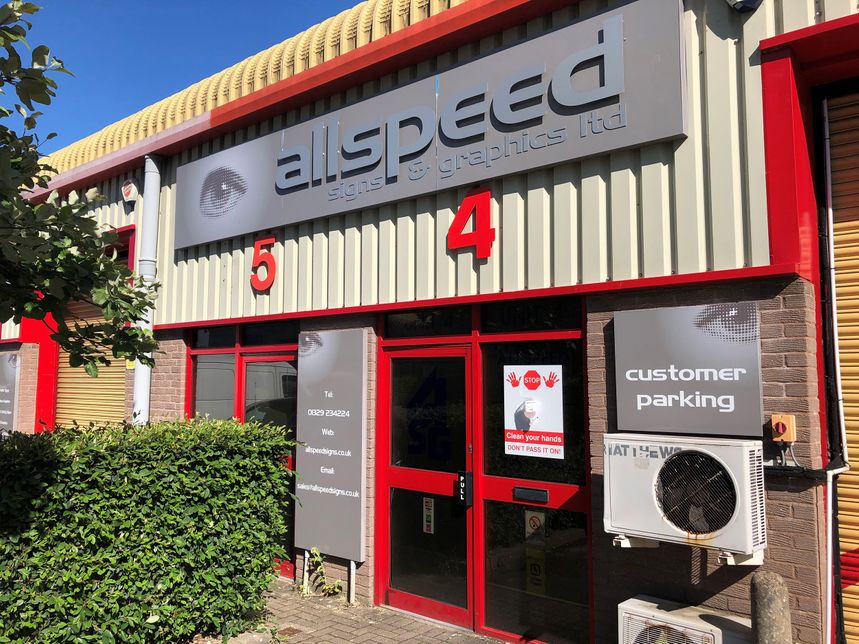 Shop front of Allspeed Signs & Graphics Ltd