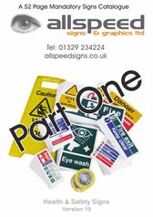 A catalogue detailing purchasable 'customer branded' safety signs